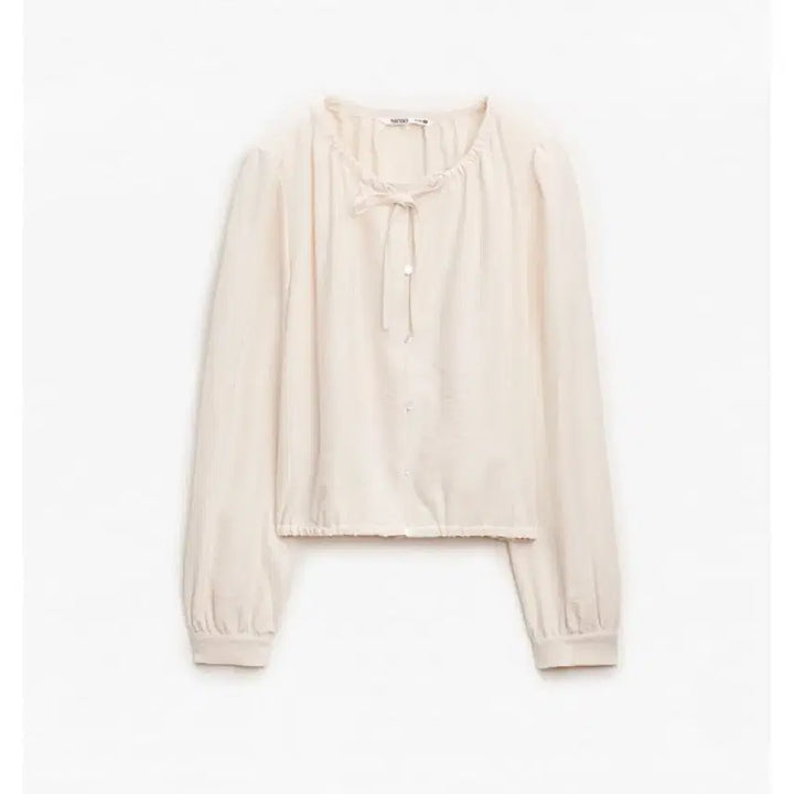 [SOLD OUT] 미쏘 리본 셔링 블라우스 크림