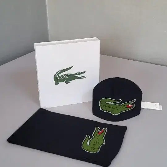 [BUNJANG] Lacoste Wool Beanie & Muffler Set / 새상품)라코스테 비니&머플러 (남녀공용)