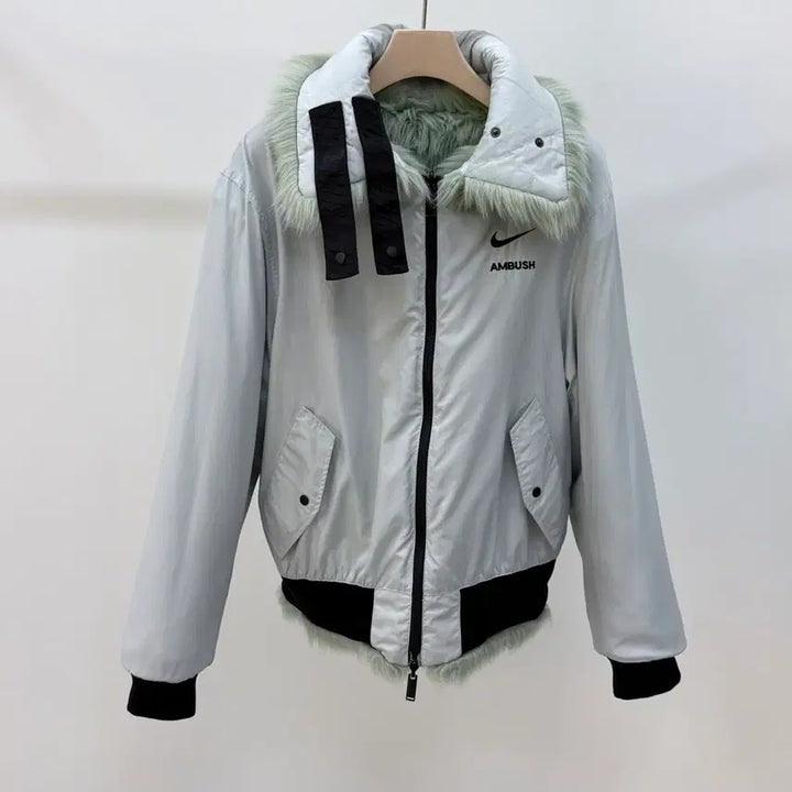 [BUNJANG] Nike x Ambush Reversible Fur Jacket (Green) / [S+급/S] 나이키 X 앰부쉬 리버서블 퍼자켓 그린