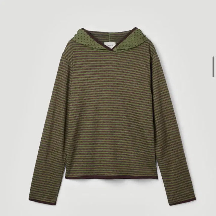 [BUNJANG] Pesto Dot Stripe Hoodie / pesto 도트 스트라이프 후디 그라스 페스토