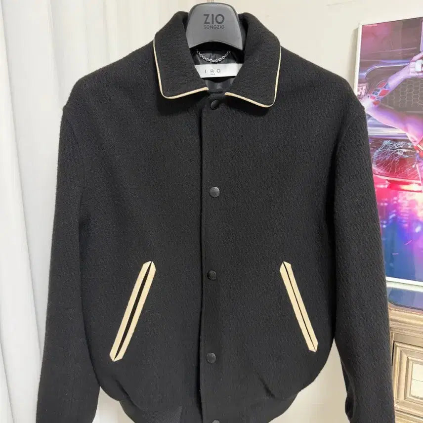 [BUNJANG] IRO Leather Trim Varsity Jacket S / IRO 이로 레더트리밍 바시티 자켓 S