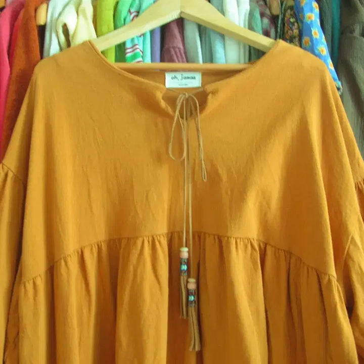 [BUNJANG] Bohemian Long Sleeve T-shirt / 보헤미안 히피 무드 롱슬리브 긴팔 티셔츠