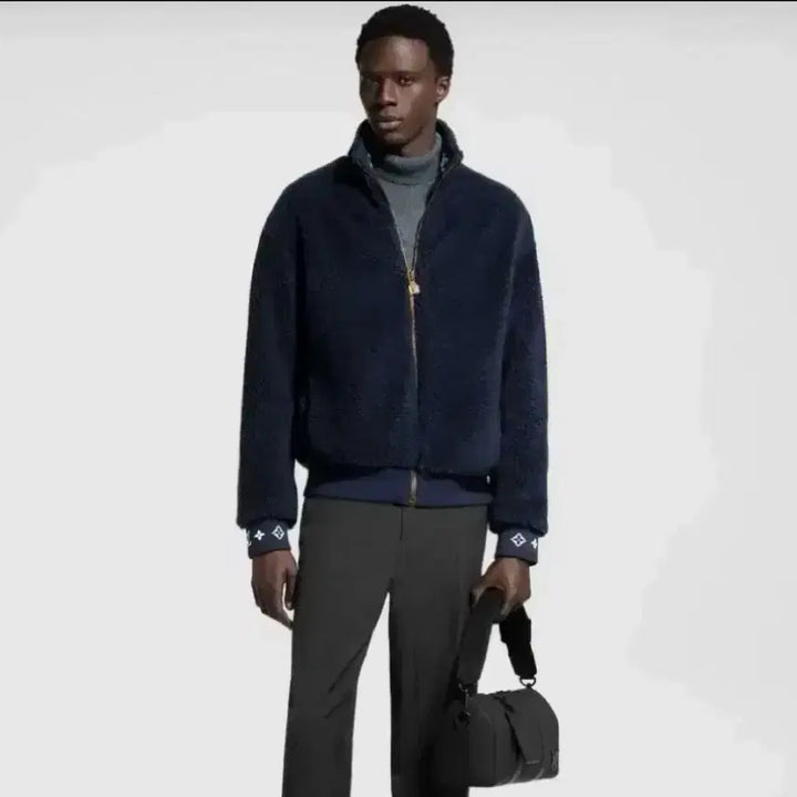 [BUNJANG] Louis Vuitton Leather Patch Fleece Blouson Jacket / [S급/XL] 25FW 루이비통 레더패치 플리스 블루종 자켓