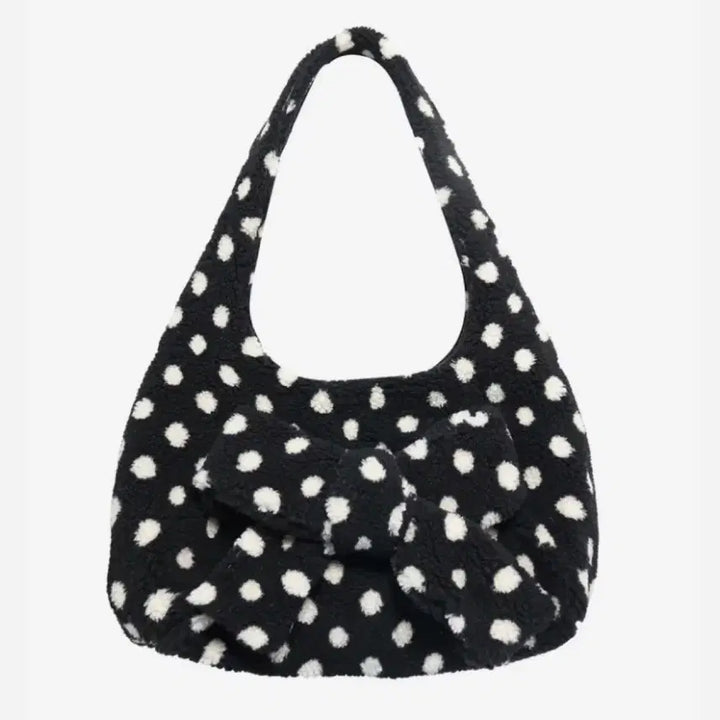 [BUNJANG] Sio Seoul Dot Fluffy Shoulder Bag [Black] / 시오서울 도트 플러피 숄더 백 [블랙]