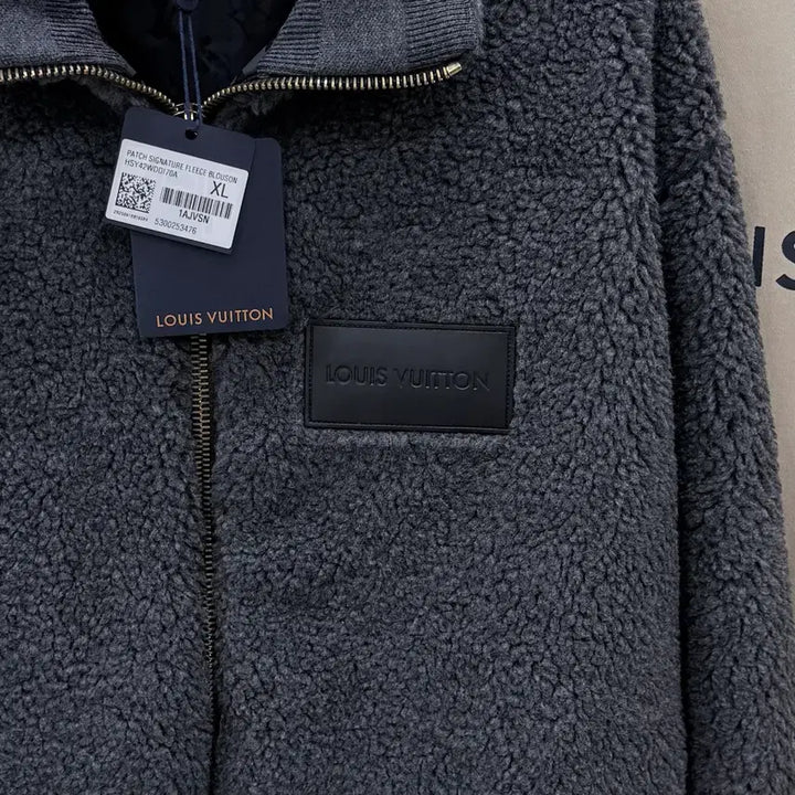[BUNJANG] Louis Vuitton Leather Patch Fleece Blouson Jacket / [미사용/XL] 25FW 루이비통 레더패치 플리스 블루종 자켓