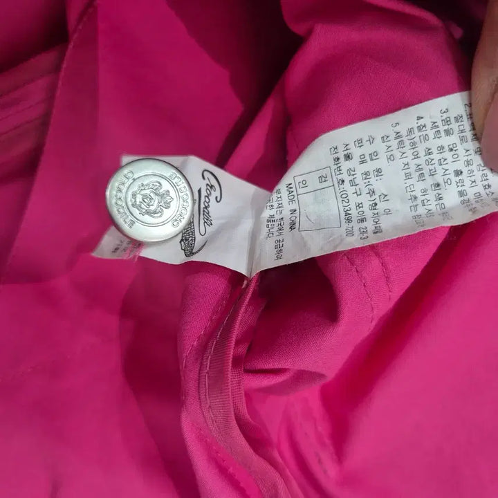[BUNJANG] Crocodile Hot Pink Shirt Dress / 크로커다일 핫핑크 셔츠형 반팔 원피스