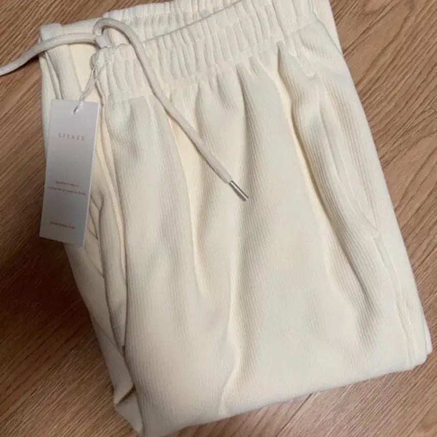 [BUNJANG] Siyaju Ribbed Sweatpants Cream / 시야쥬 SIPT7097 기모 골지 스웨트 팬츠 크림