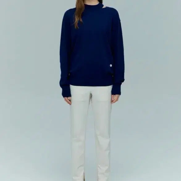 [BUNJANG] Hacie Slit Knit Navy Sweater / 하시에 슬릿 니트 네이비 s 새상품 (129000원)