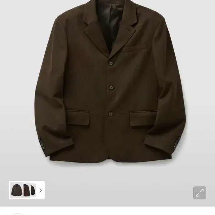 [BUNJANG] Cour Suede Three Button Blazer Dark Brown M / 쿠어 스웨이드 쓰리버튼 블레이저 다크브라운 M