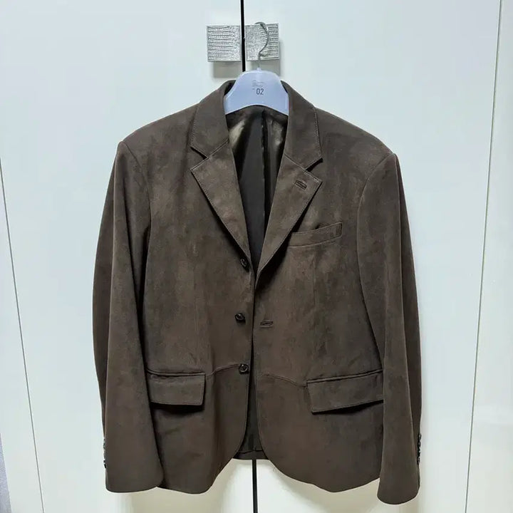 [BUNJANG] Cour Suede Three Button Blazer Dark Brown M / 쿠어 스웨이드 쓰리버튼 블레이저 다크브라운 M