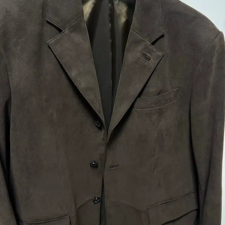 [BUNJANG] Cour Suede Three Button Blazer Dark Brown M / 쿠어 스웨이드 쓰리버튼 블레이저 다크브라운 M