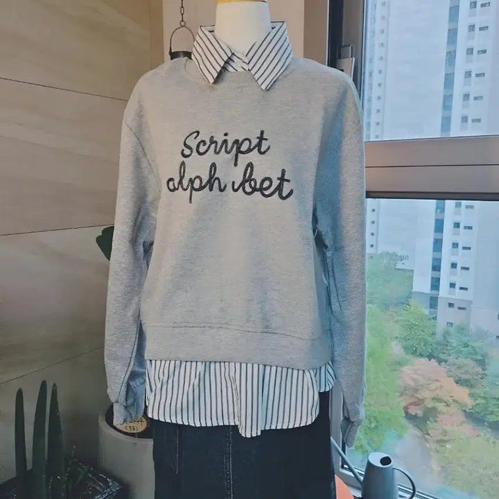 [BUNJANG] Layered Shirt Men's Sweatshirt / 새상품 셔츠 레이어드 맨투맨 입으면 바로 코디 완성, 55 66