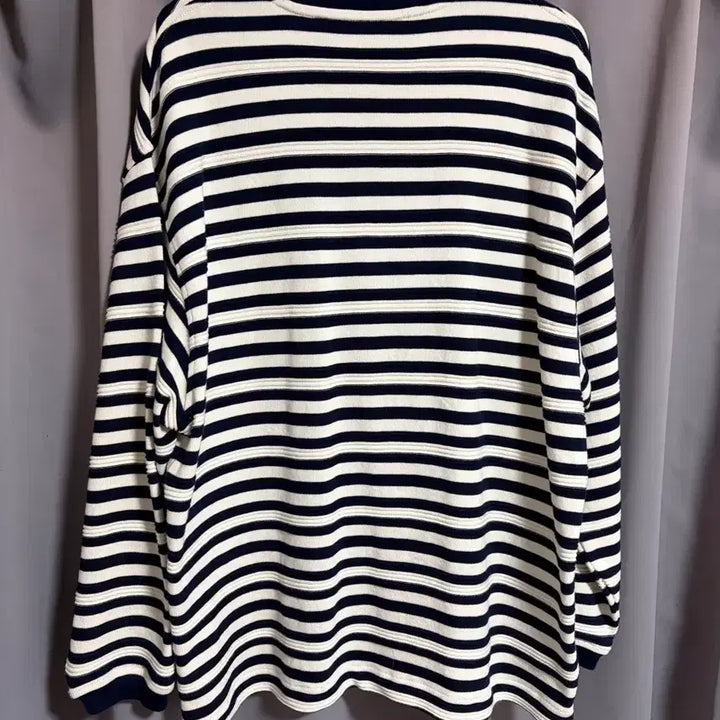 [BUNJANG] Vellie Multi Stripe Long Sleeve Navy T-shirt / [100] 벨리에 멀티 스트라이프 롱 슬리브 네이비
