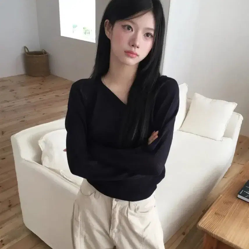 [BUNJANG] Modi Mood Raglan Long Sleeve Half Knit Top / 봄 코디~에이블리 모디무드 품절상품 래글런 긴팔 하프 니트!!