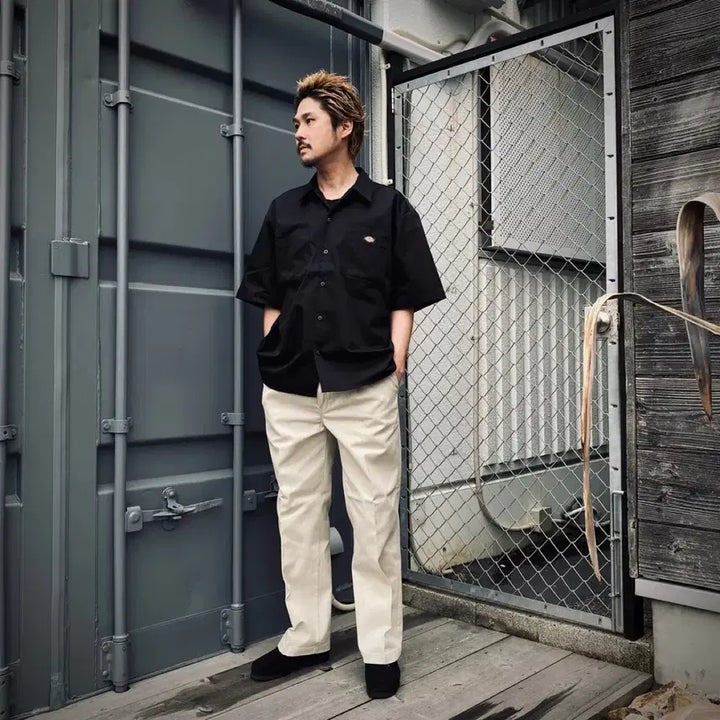 [BUNJANG] Wackomaria x Dickies Pleated Beige Trousers L / 와코마리아 디키즈 플리티드 베이지 트라우저 L