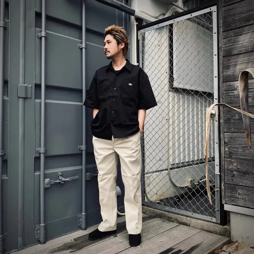 [BUNJANG] Wackomaria x Dickies Pleated Beige Trousers L / 와코마리아 디키즈 플리티드 베이지 트라우저 L