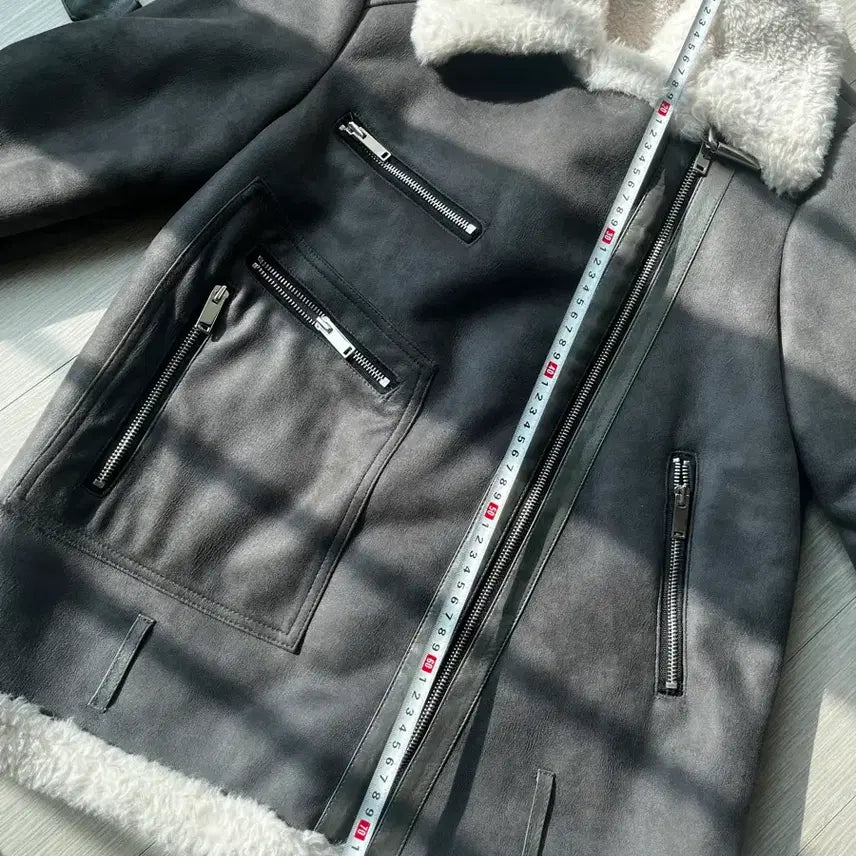[BUNJANG] Gray Mouton Jacket / 그레이 무스탕 자켓