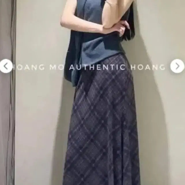 [BUNJANG] ZARA Check Pattern Long Skirt / 자라 체크 패턴 롱 스커트