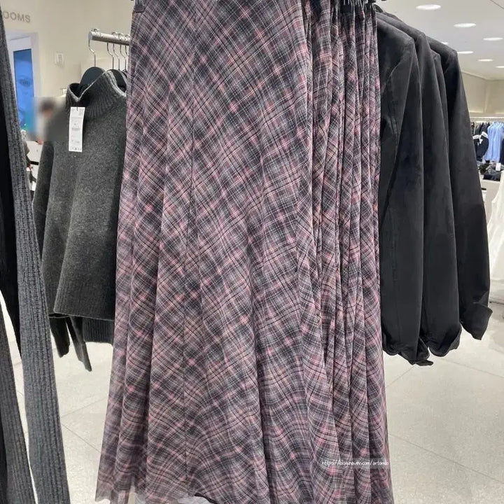 [BUNJANG] ZARA Check Pattern Long Skirt / 자라 체크 패턴 롱 스커트