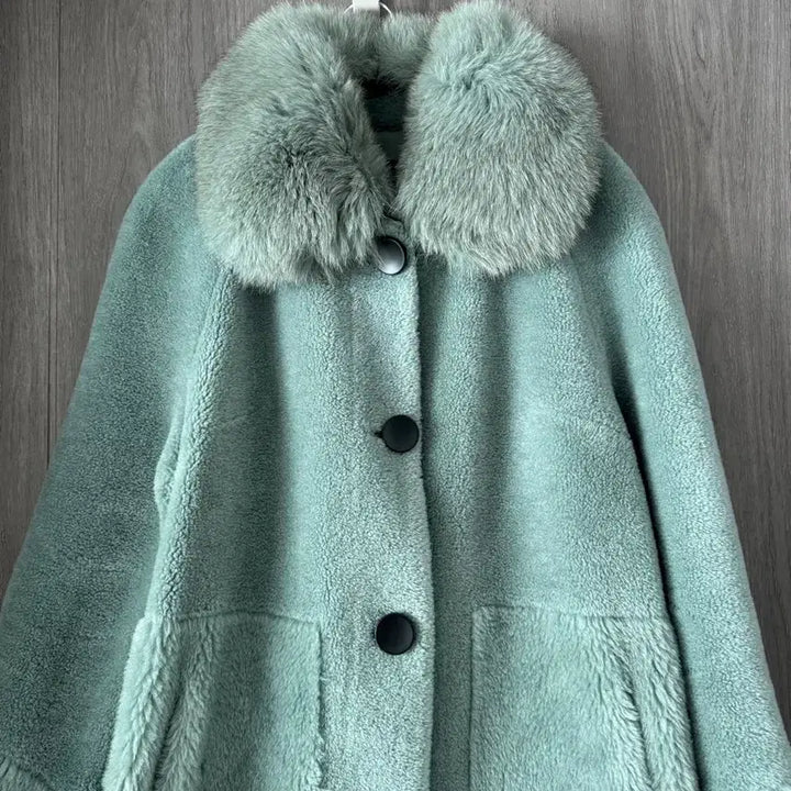 [BUNJANG] A&amp;D Mint Long Coat / A&amp;D 민트 퍼 컬러 롱 코트 판매합니다 퍼 탈부착안되요 66사이즈
