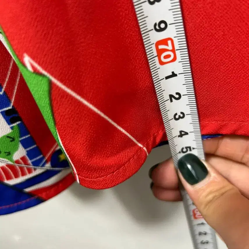 [BUNJANG] Red Yacht Pattern Pleated Skirt Size 66 / 레드 요트 패턴 플리츠 스커트 66사이즈