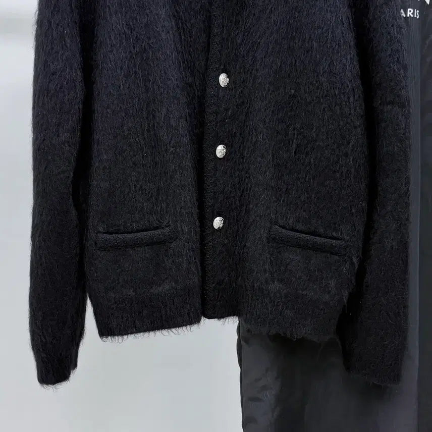 [BUNJANG] Celine Brushed Mohair Cardigan Black / [S+급/M] 24SS 셀린느 브러쉬드 모헤어 가디건 블랙