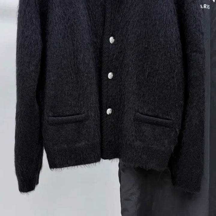 [BUNJANG] Celine Brushed Mohair Cardigan Black / [S+급/M] 24SS 셀린느 브러쉬드 모헤어 가디건 블랙