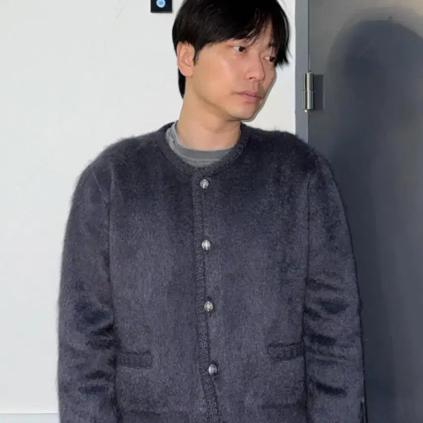 [BUNJANG] Celine Brushed Mohair Cardigan Black / [S+급/M] 24SS 셀린느 브러쉬드 모헤어 가디건 블랙