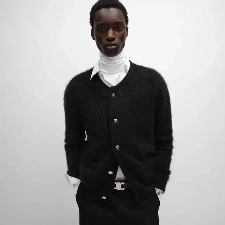 [BUNJANG] Celine Brushed Mohair Cardigan Black / [S+급/M] 24SS 셀린느 브러쉬드 모헤어 가디건 블랙