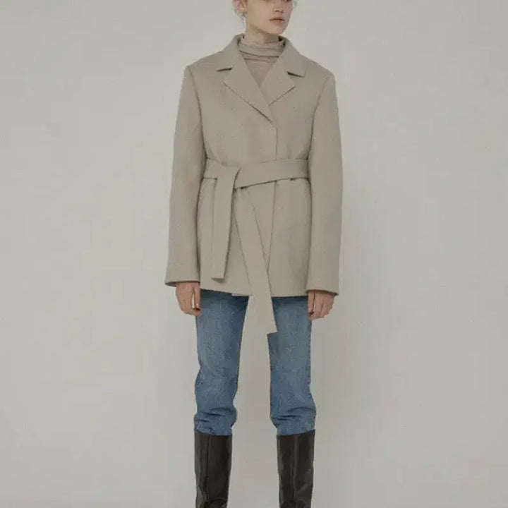 [BUNJANG] Coquette Belted Wool Coat Ivory / 원가20) 코켓 벨티드 울 코트 아이보리