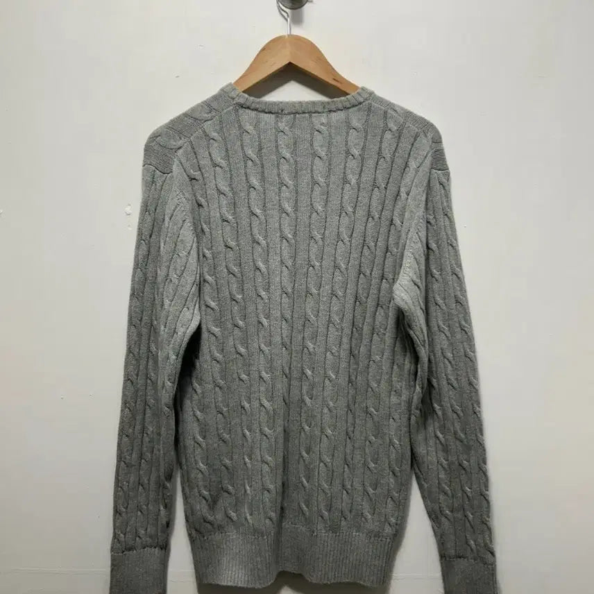 [BUNJANG] Polo Club Cable Knit Sweater Grey M / 폴로클럽 케이블 니트 스웨터 회색 M