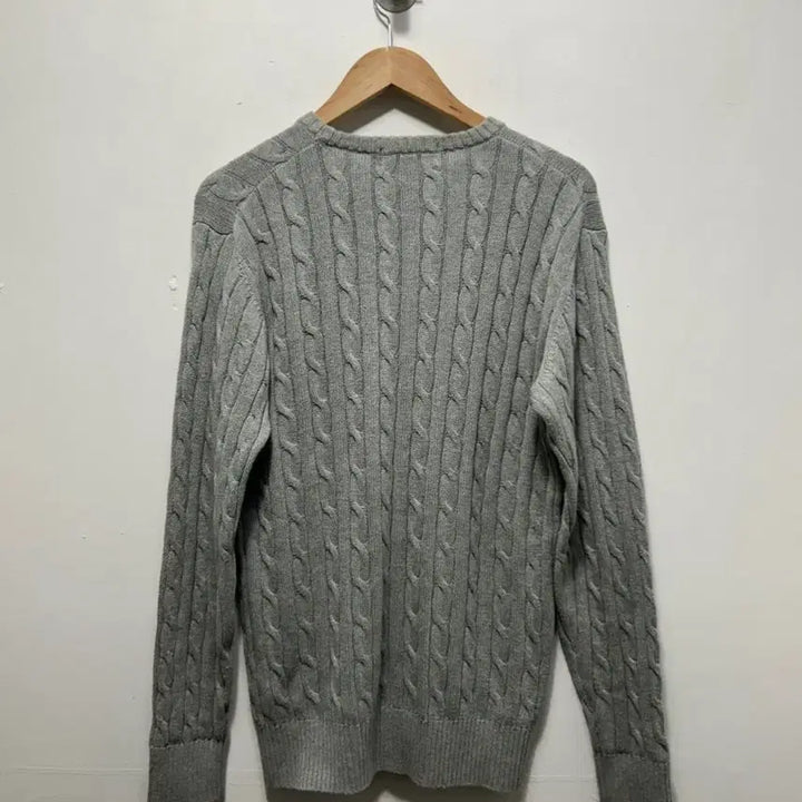 [BUNJANG] Polo Club Cable Knit Sweater Grey M / 폴로클럽 케이블 니트 스웨터 회색 M