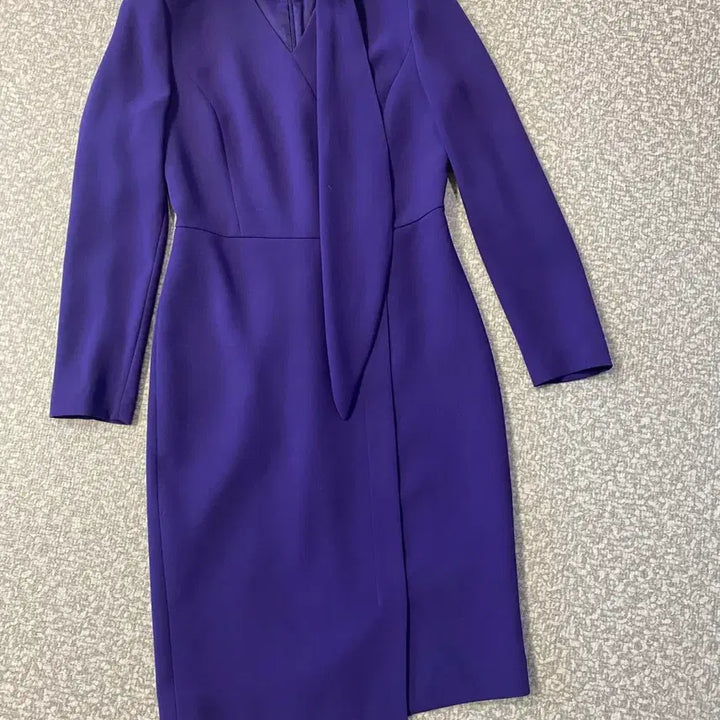 [BUNJANG] MojoSphin Silk Scarf Midi Dress / 모조에스핀 실크 스카프 원피스 미디 울100 보라 퍼플 리본 타이