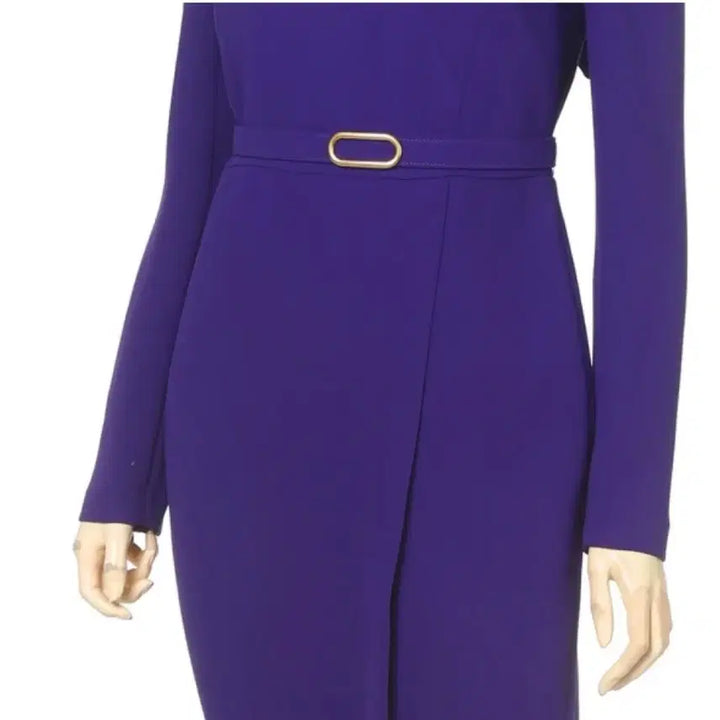 [BUNJANG] MojoSphin Silk Scarf Midi Dress / 모조에스핀 실크 스카프 원피스 미디 울100 보라 퍼플 리본 타이
