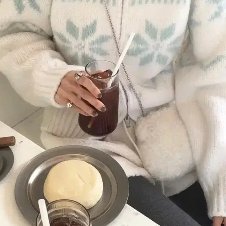 [BUNJANG] RIIZE Snowball Knit Cardigan White / 리엘 스노우볼 니트 가디건 화이트