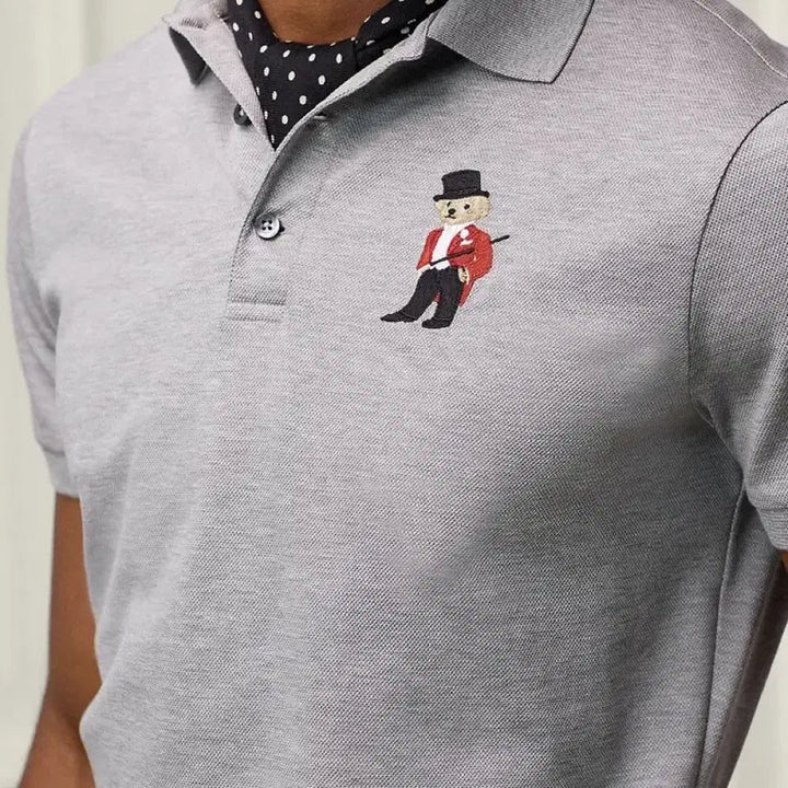 [BUNJANG] Ralph Lauren Purple Label Bear Embroidered Polo Shirt / 랄프로렌 퍼플라벨 베어 곰돌이 피케 카라티