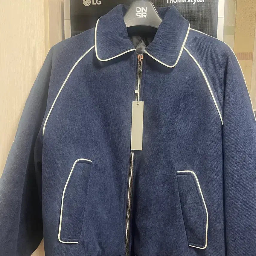 [BUNJANG] DNSR Corduroy Varsity Jacket Navy M / [새상품] DNSR 코듀로이 바시티 자켓 네이비 M