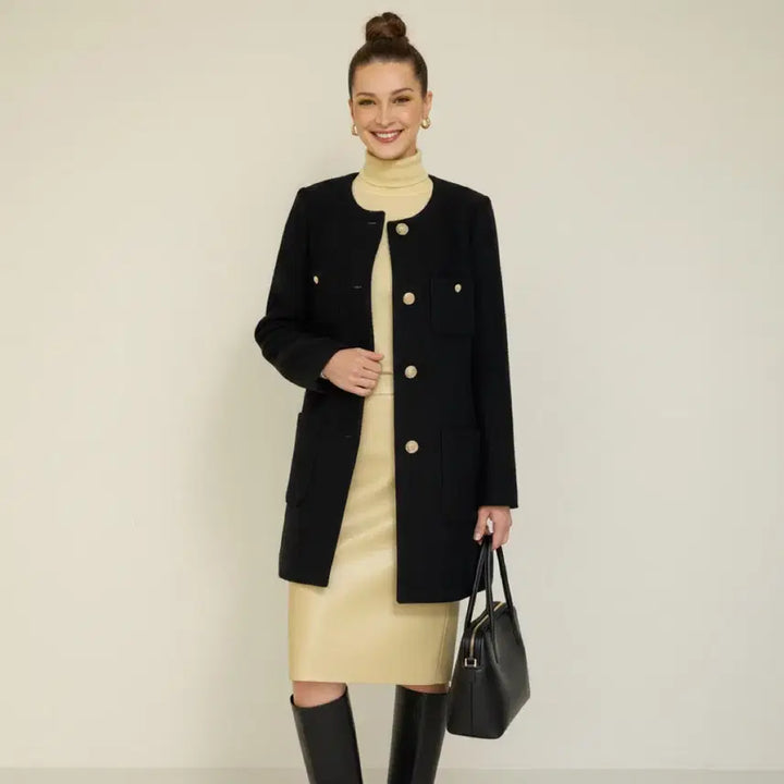 [SOLD OUT] [새상품급]*드뎌꺼낸*봄09*미쏘 블랙 트위드 노카라 반코트