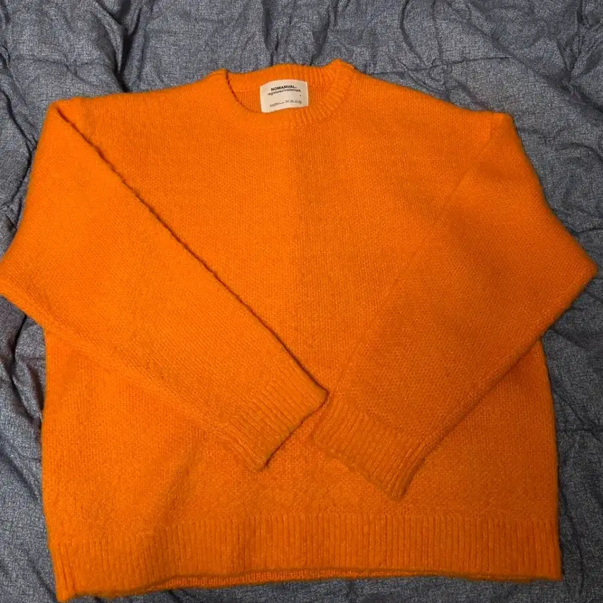[BUNJANG] No.Manual Hairy Knit Orange M / 노매뉴얼 헤어리 니트 오렌지 M
