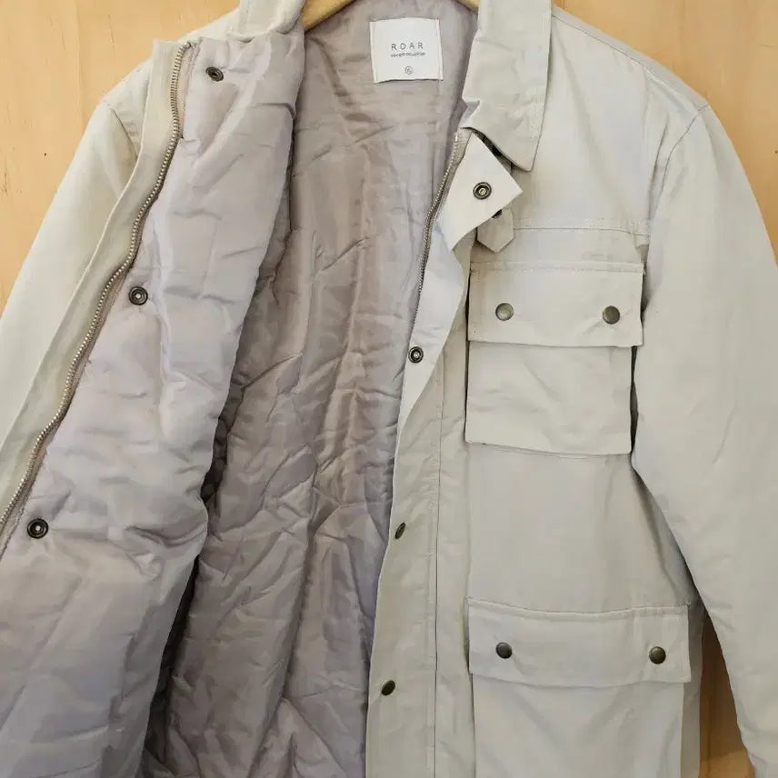 [BUNJANG] Quilted Padded Belted Jacket (New) Beige (M) / 면 퀼팅패딩 벨트 잠바 (새옷) 연베이지 (M 95)