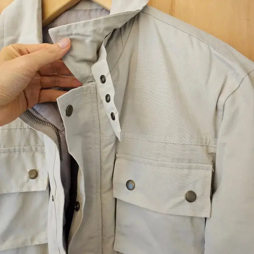 [BUNJANG] Quilted Padded Belted Jacket (New) Beige (M) / 면 퀼팅패딩 벨트 잠바 (새옷) 연베이지 (M 95)