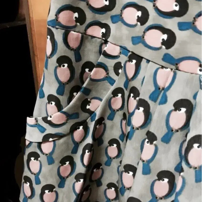 [BUNJANG] Unbranded Flare Pleated Volume Skirt / 귀여운 부엉이 패턴 플레어 플리츠 볼륨 스커트 새제품