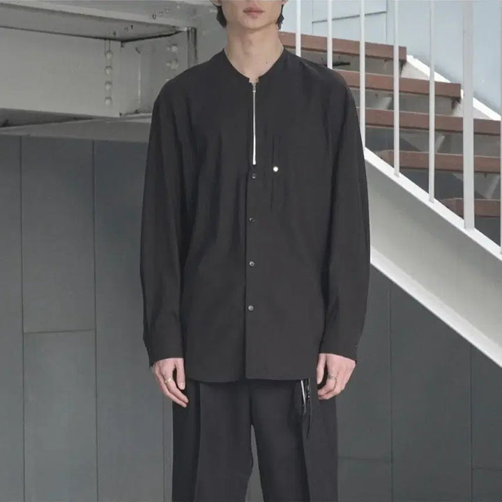 [BUNJANG] Noir Tegs Zip-Up Shirt Size 48 / 노이어 테일러링 집업 셔츠 48사이즈