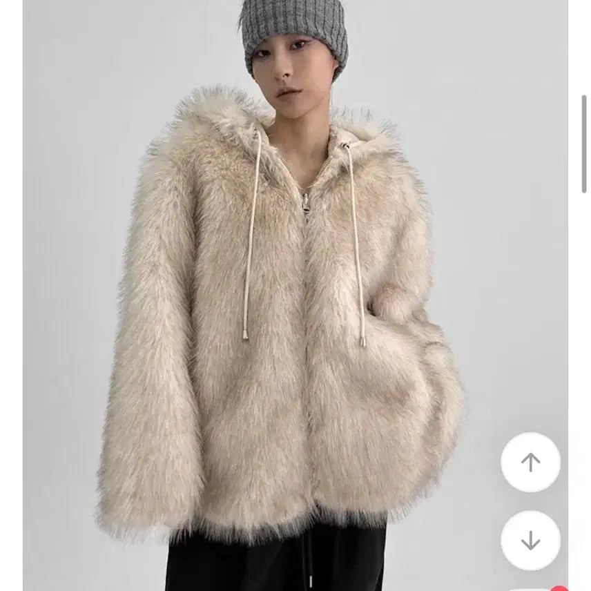 [BUNJANG] Black Up Olson Hood Fur Jacket / 블랙업,올슨 후드 퍼자켓 유튜버 우정착용