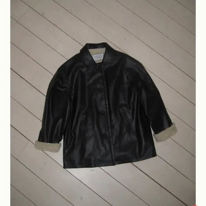 [BUNJANG] By Mood Half Leather Mouton Black New Version / 바이무드 하프 레더 무스탕 블랙 뉴버전
