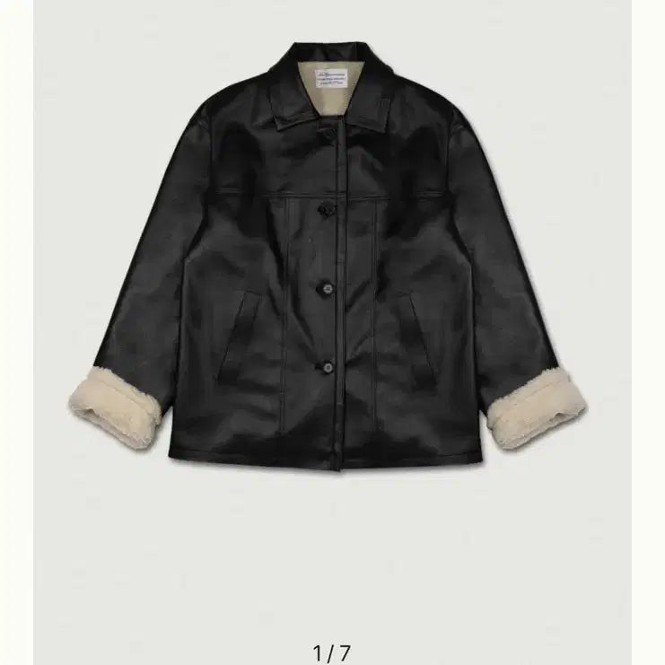 [BUNJANG] By Mood Half Leather Mouton Black New Version / 바이무드 하프 레더 무스탕 블랙 뉴버전
