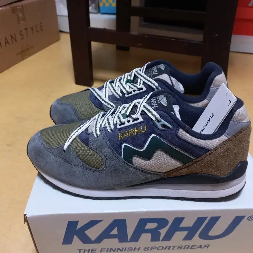 [BUNJANG] Karhu Synchron Khaki Sneakers US 8.0 / [255] 카르후 싱크론 카키 US8.0 새상품