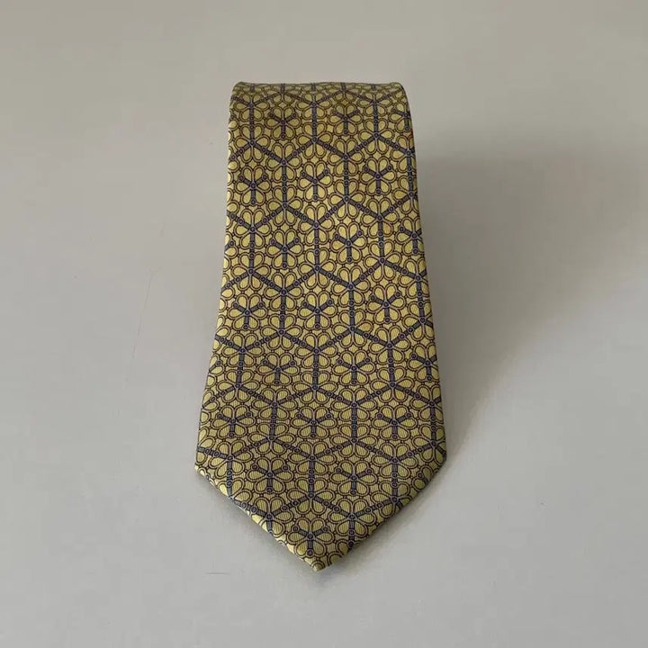 [BUNJANG] Hermes Yellow Pattern Tie / 에르메스 넥타이 옐로우 패턴