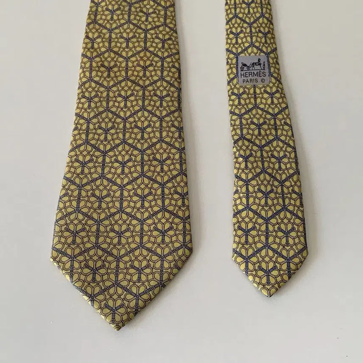 [BUNJANG] Hermes Yellow Pattern Tie / 에르메스 넥타이 옐로우 패턴