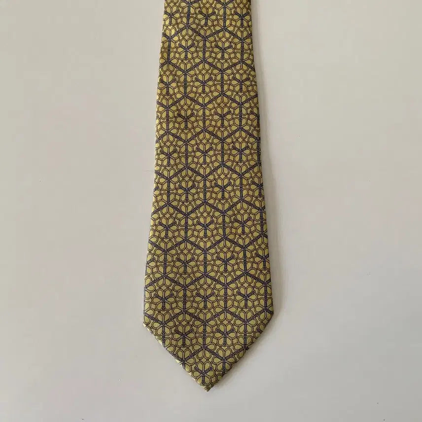 [BUNJANG] Hermes Yellow Pattern Tie / 에르메스 넥타이 옐로우 패턴